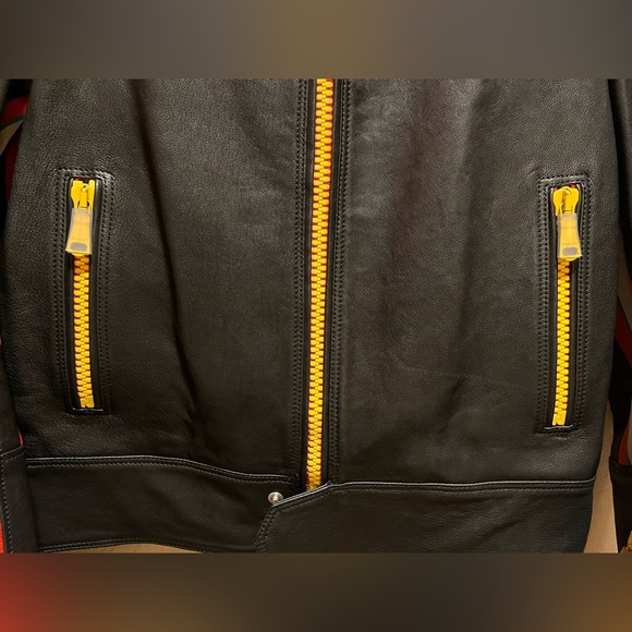 New Gucci Logo Leather Bomber Jacket Size 48 / US M - Picture 4 of 16